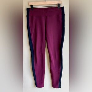 Athleta Maroon Fleece Joggers Leggings Medium PolarTec